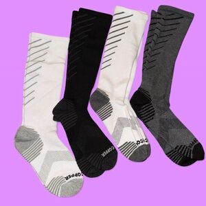Tommie Copper Women’s 4 Pack Over the Calf Compression Socks, Size 7-9.5